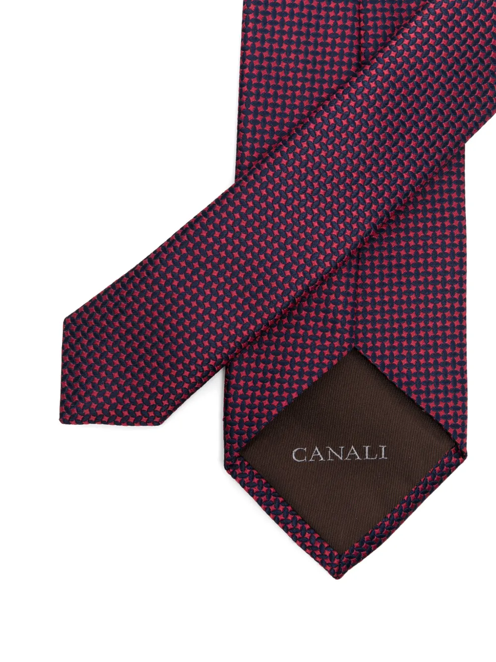 Canali Zijden stropdas met jacquard-patroon Blauw