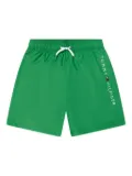 Tommy Hilfiger Junior logo-embroidered swim shorts - Green