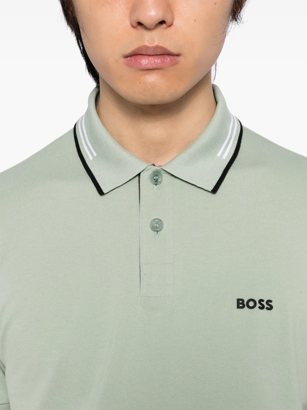 BOSS logo polo shirt Groen
