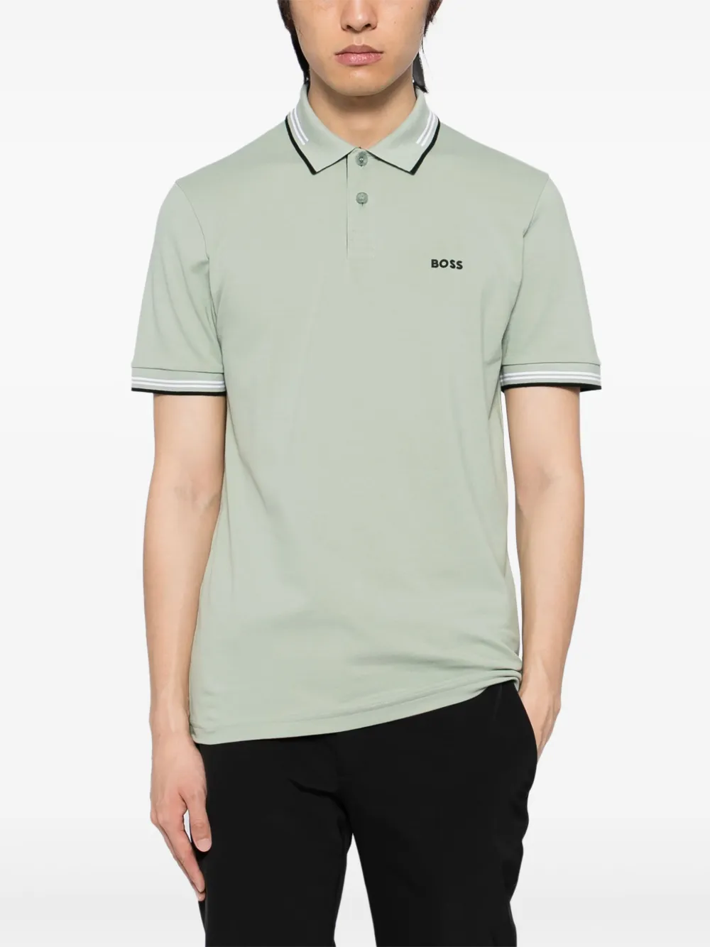 BOSS logo polo shirt Groen