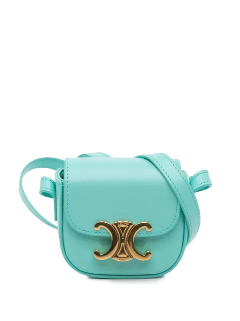 Celine Pre-Owned 2021 Mini Shiny Calfskin Triomphe crossbody bag