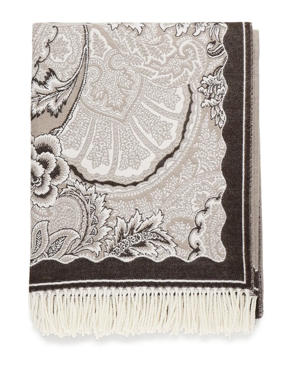 Shop Etro Home Bloom Throw (180cm X 140cm) In Neutrals