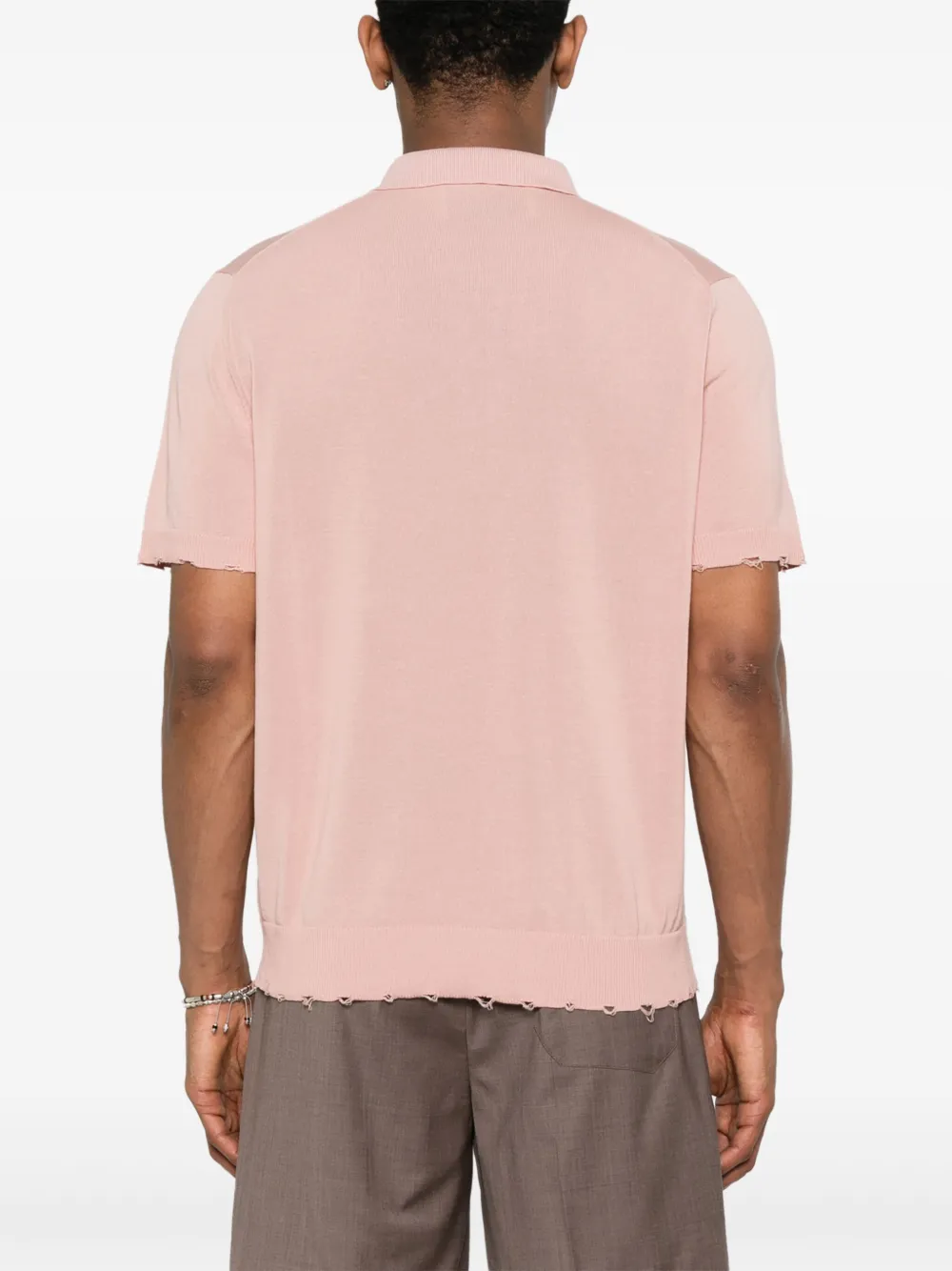 AMARANTO FINE-KNIT POLO SHIRT 