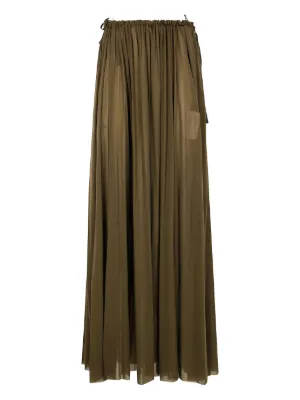 スカート Philosophy Di Lorenzo Serafini Beige Maxi Skirt With PHILOSOPHY DI LORENZO SERAFINI Gathered mesh midi skirt