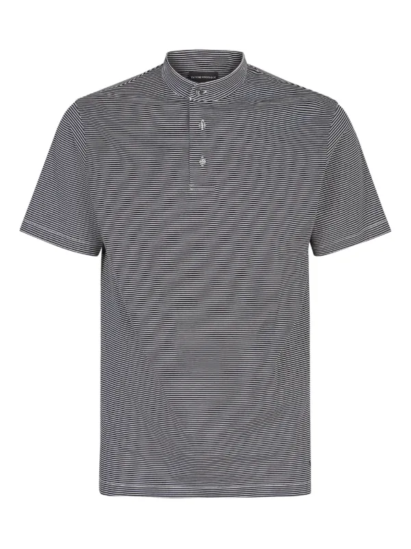 【即日配送！！】EMPORIO ARMANI ストライプポロシャツ Emporio Armani ストライプ ポロシャツ | ブラック | FARFETCH JP