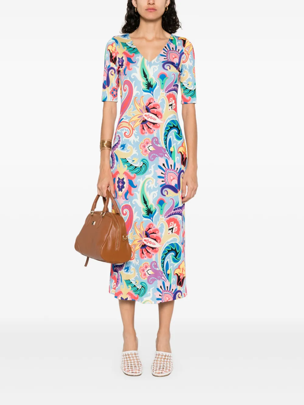 ETRO Midi-jurk met paisley-print - Blauw