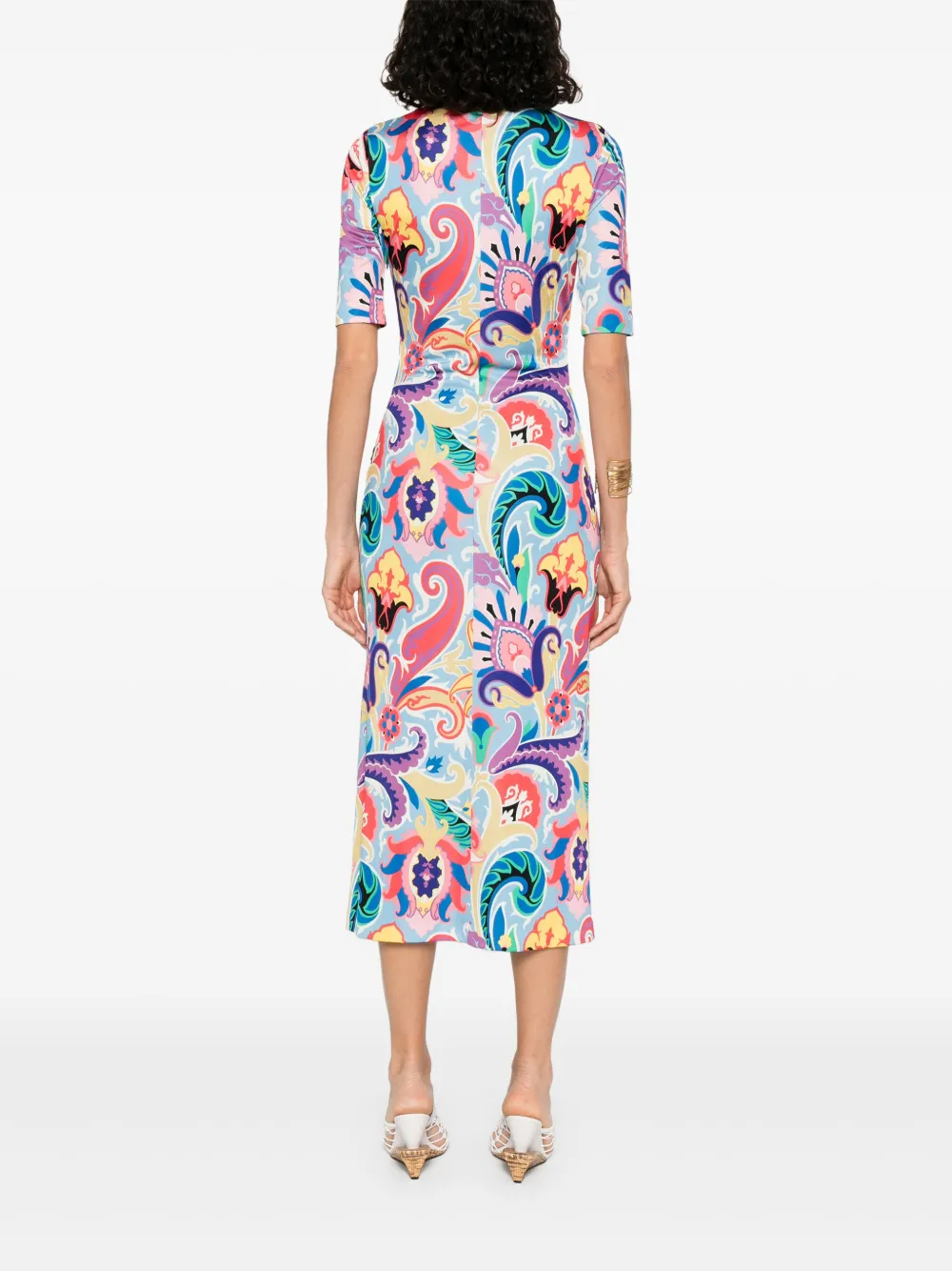 ETRO Midi-jurk met paisley-print Blauw