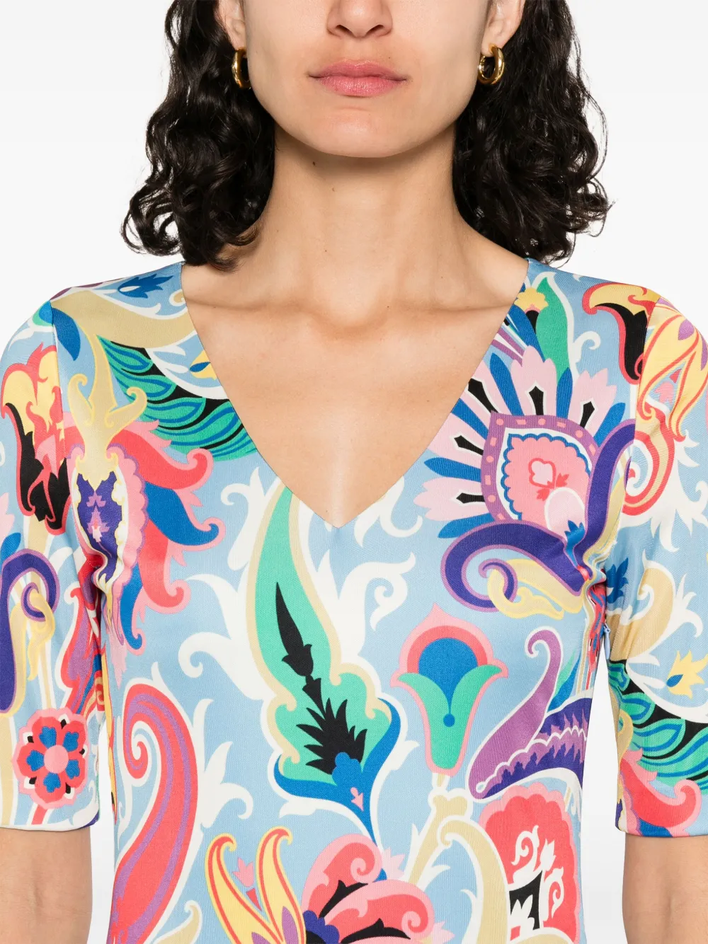 ETRO Midi-jurk met paisley-print Blauw