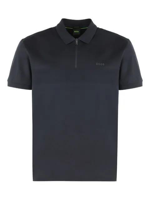 BOSS zip-neck polo shirt