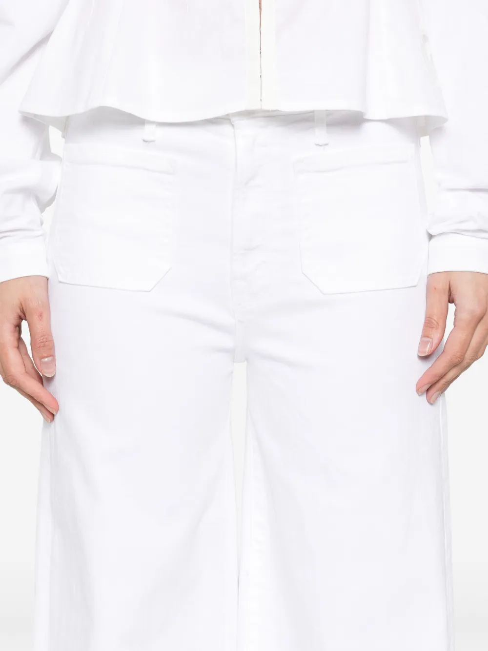 Shop Mother Wide-leg Jeans In White