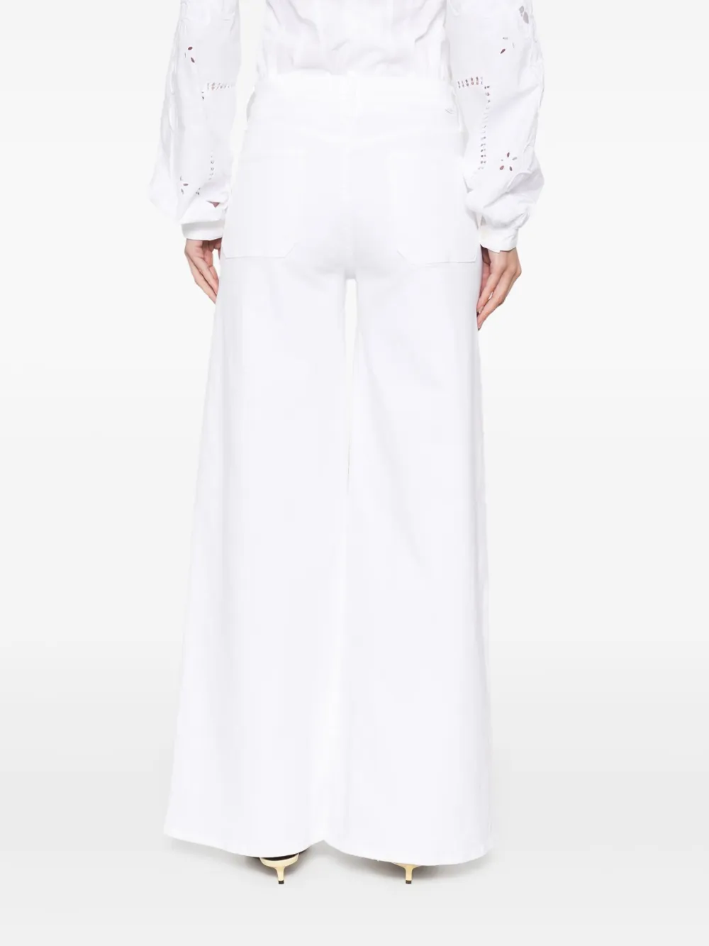 Shop Mother Wide-leg Jeans In White