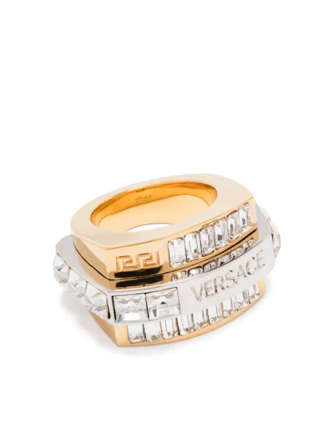 Versace Pre-Owned Greca-detailed ring