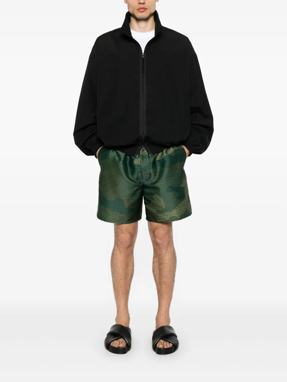 Balmain Pre-Owned camouflage monogram-print shorts | Image 2