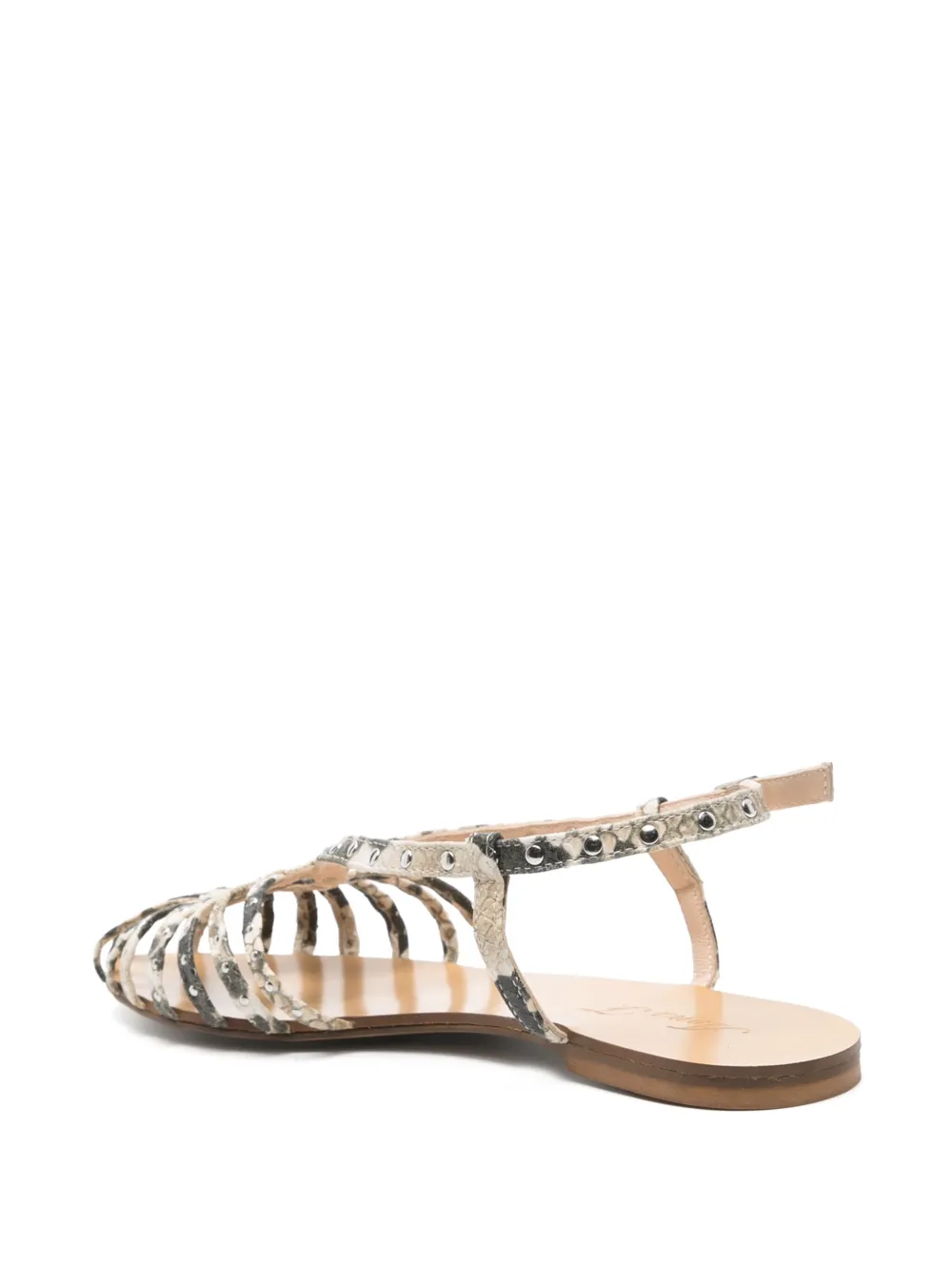 Anna F. python-print sandals Neutrals