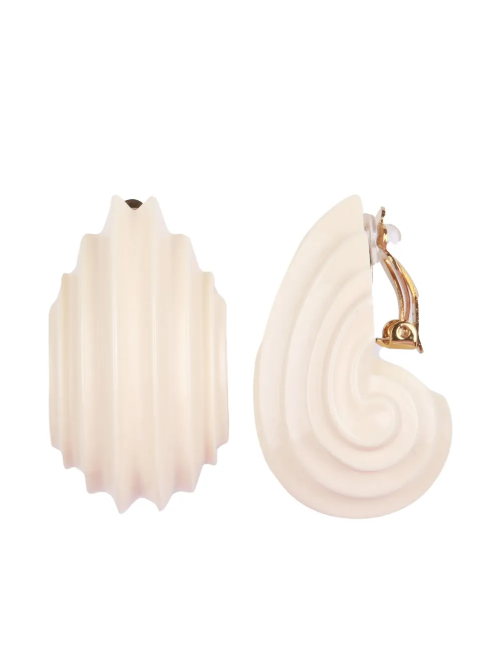 Julietta X Cassetto Jc5 Resin Clip-on Earrings In White