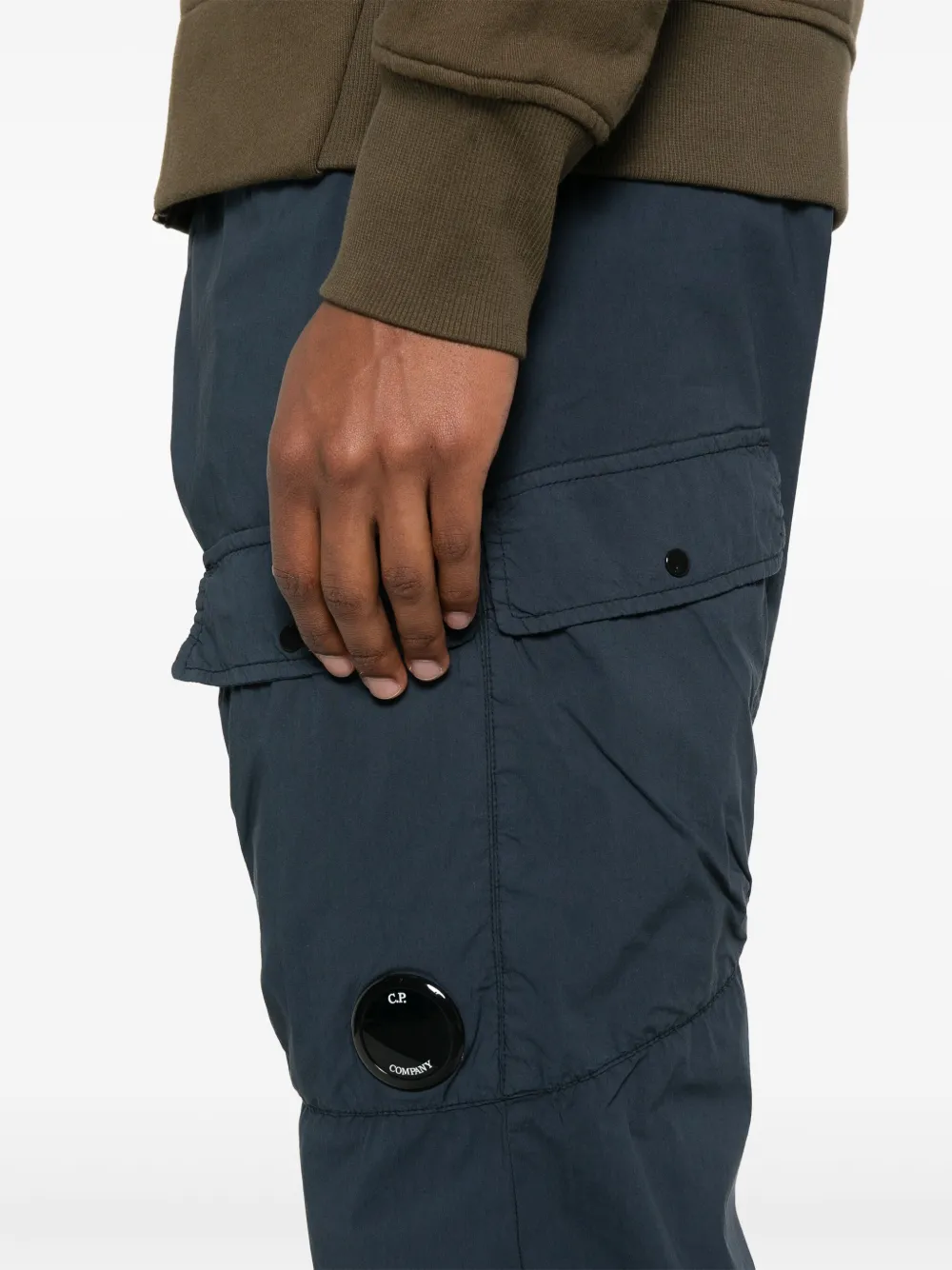 C.P. Company Cargo broek met lens-detail Blauw