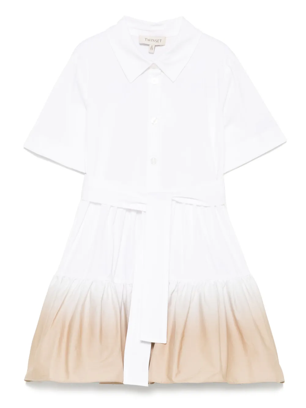 TWINSET Kids ロゴアップリケ ワンピース - ホワイト TWINSET Kids ロゴアップリケ ワンピース - ホワイト