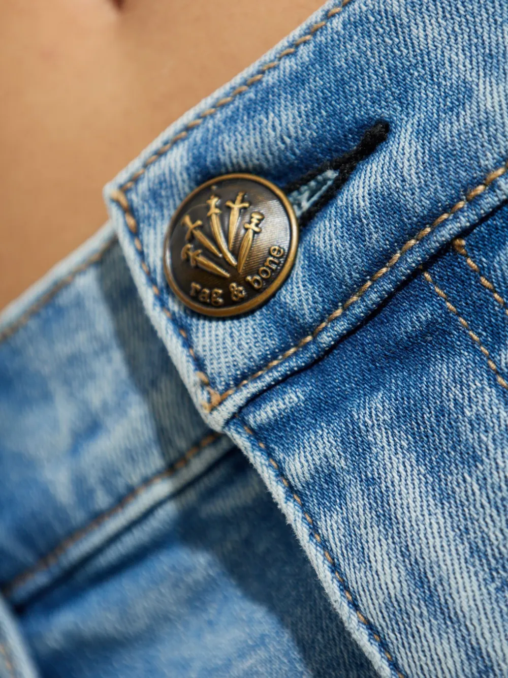 rag & bone Jeans met logopatch Blauw