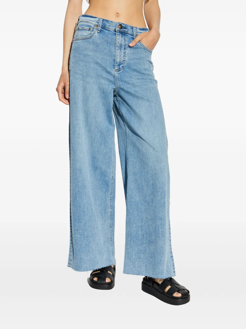 rag & bone Jeans met logopatch Blauw