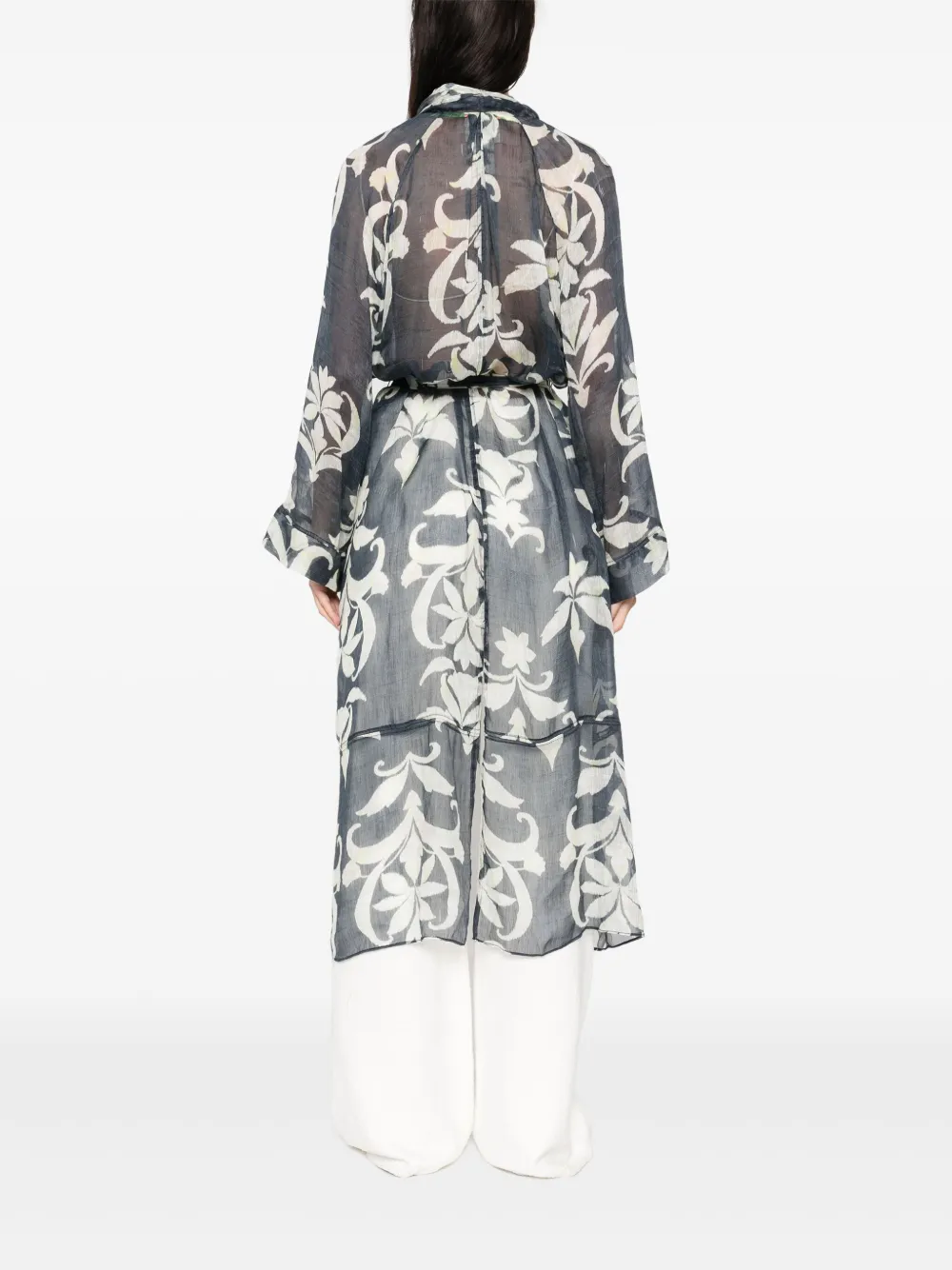 Forte Jas met bloemenprint Blauw