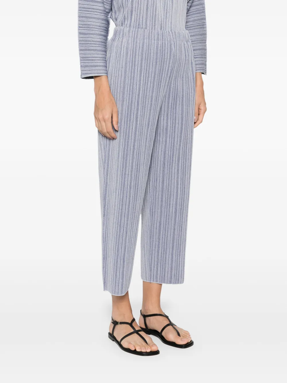 Issey Miyake Shell broek met A-Poc print Blauw