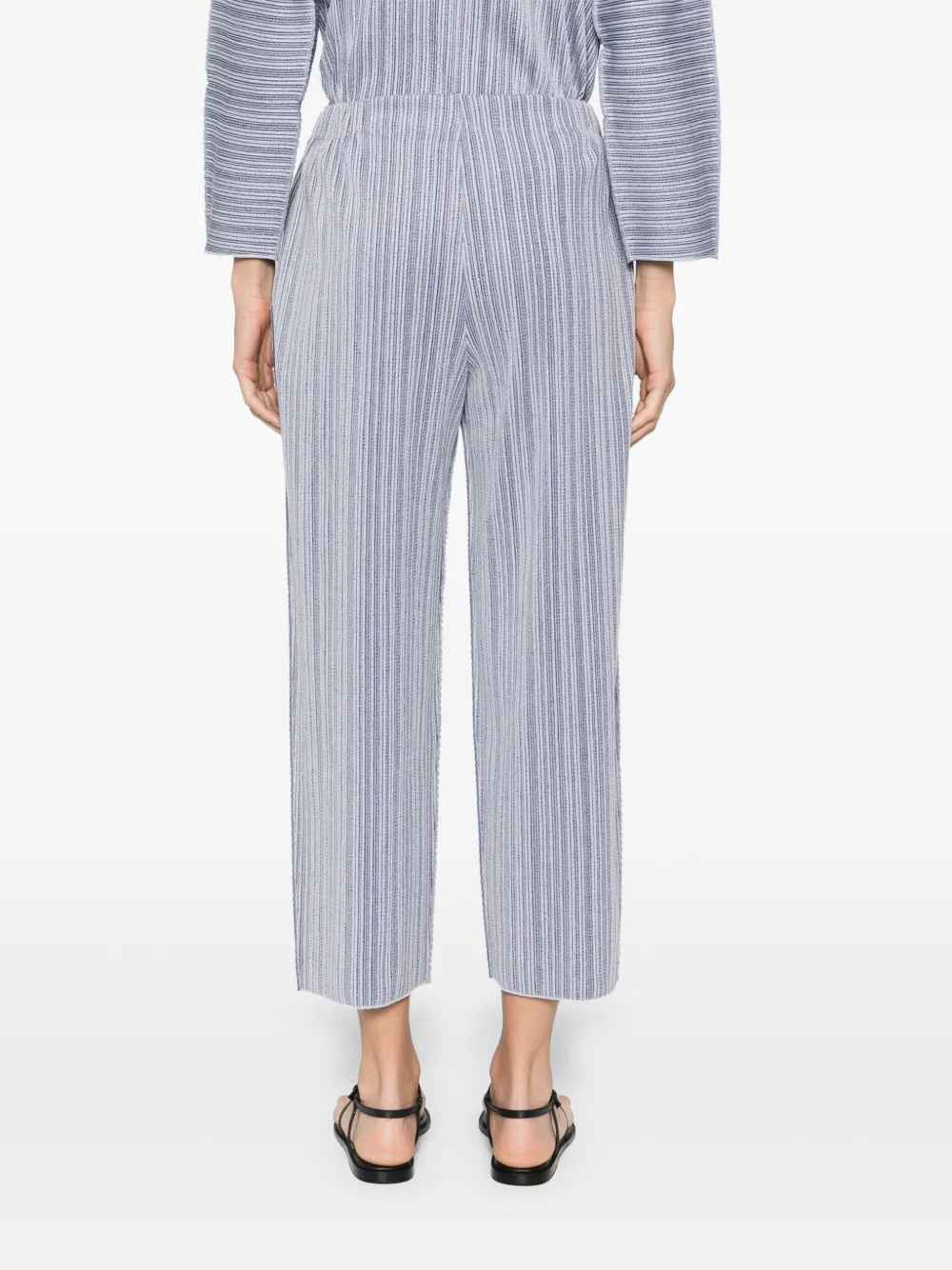 Issey Miyake Shell broek met A-Poc print Blauw