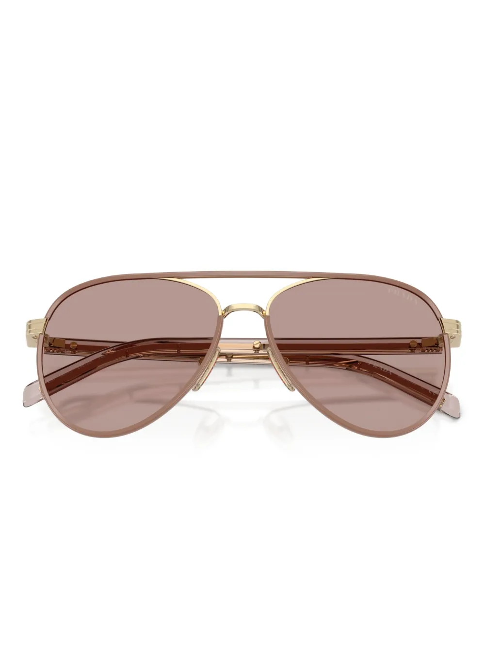 Prada Eyewear Zonnebril met dubbele neusbrug Roze
