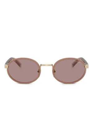 Prada Eyewear triangle-logo Sunglasses | Gold | FARFETCH