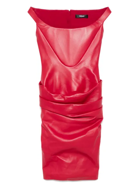 Versace Pre-Owned corset leather midi dress