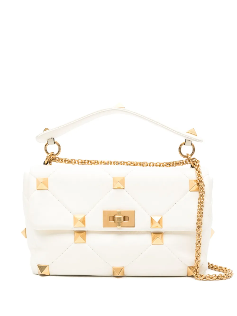 Valentino Garavani Pre-Owned Borsa a spalla grande Roman Stud - Bianco