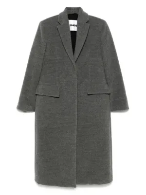Jil Sander ファーカラー ダブルコート | グレー | FARFETCH JP