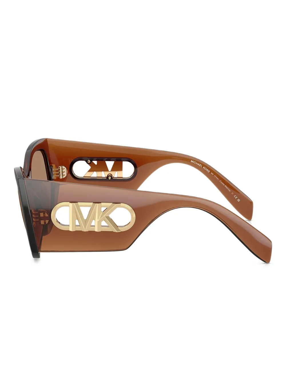 Michael Kors Costa Blanca zonnebril met logoplakkaat Bruin