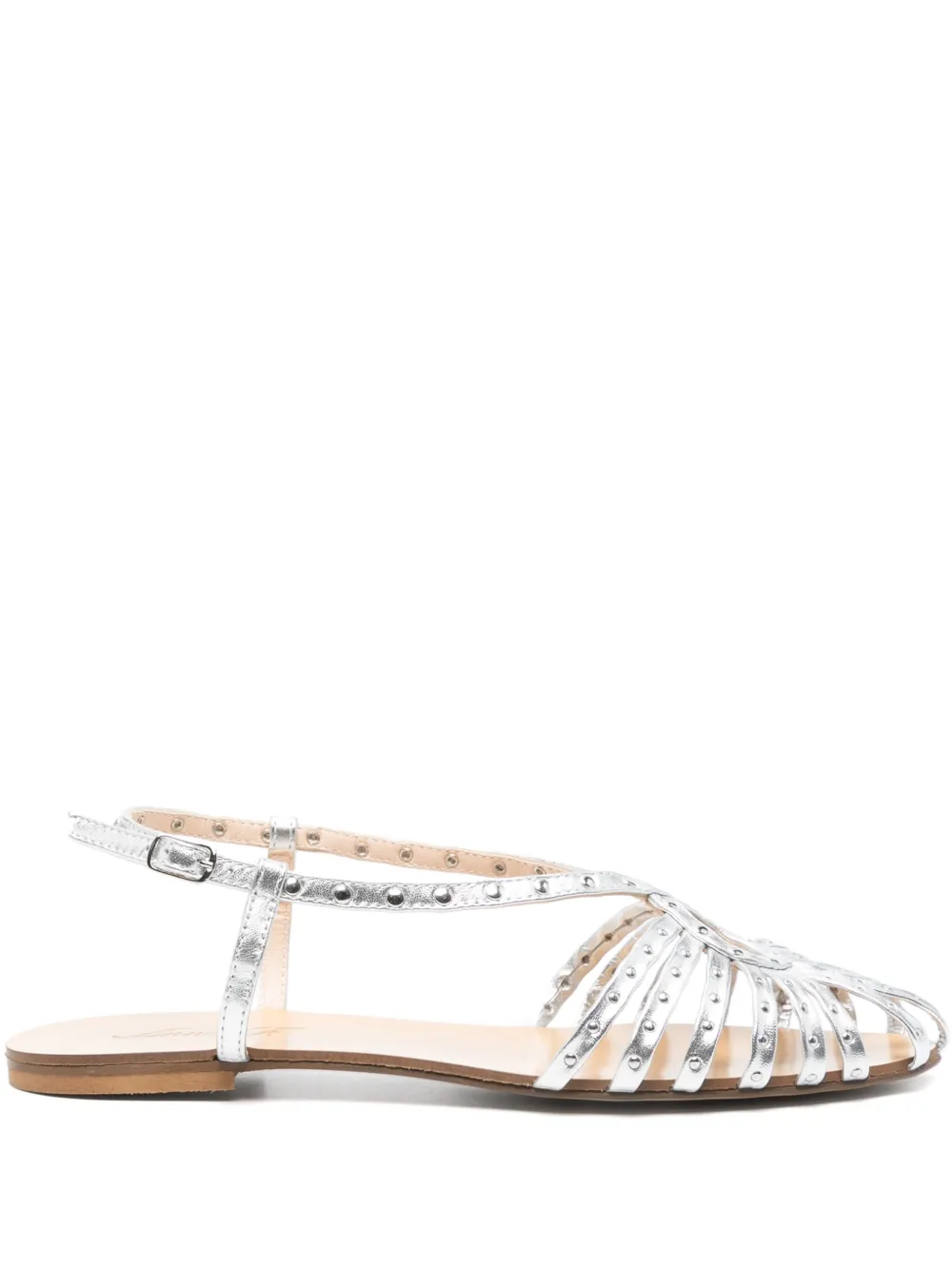 Anna F. Camelia sandalen Zilver