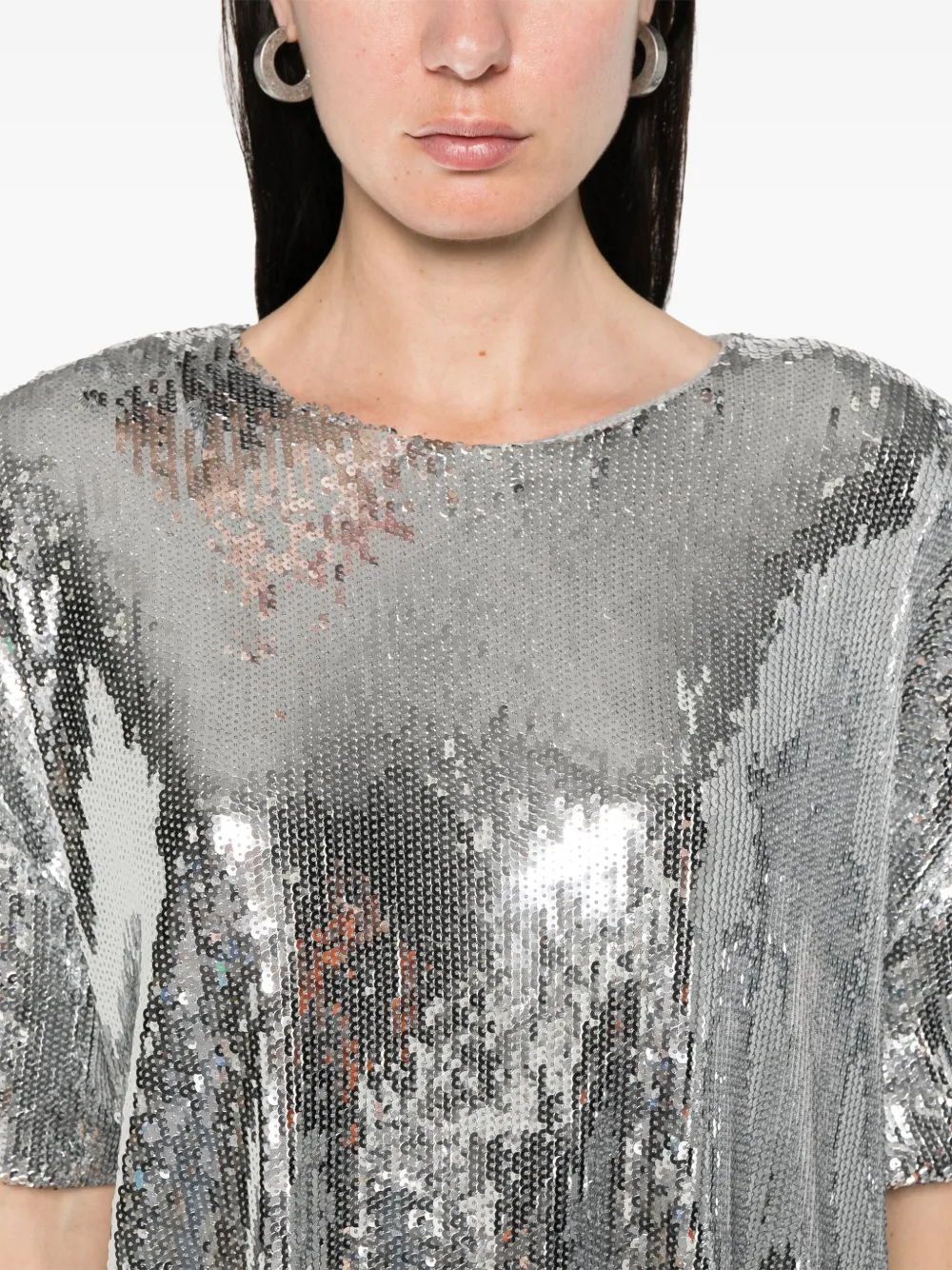 Fiorucci Mini-jurk met pailletten Zilver
