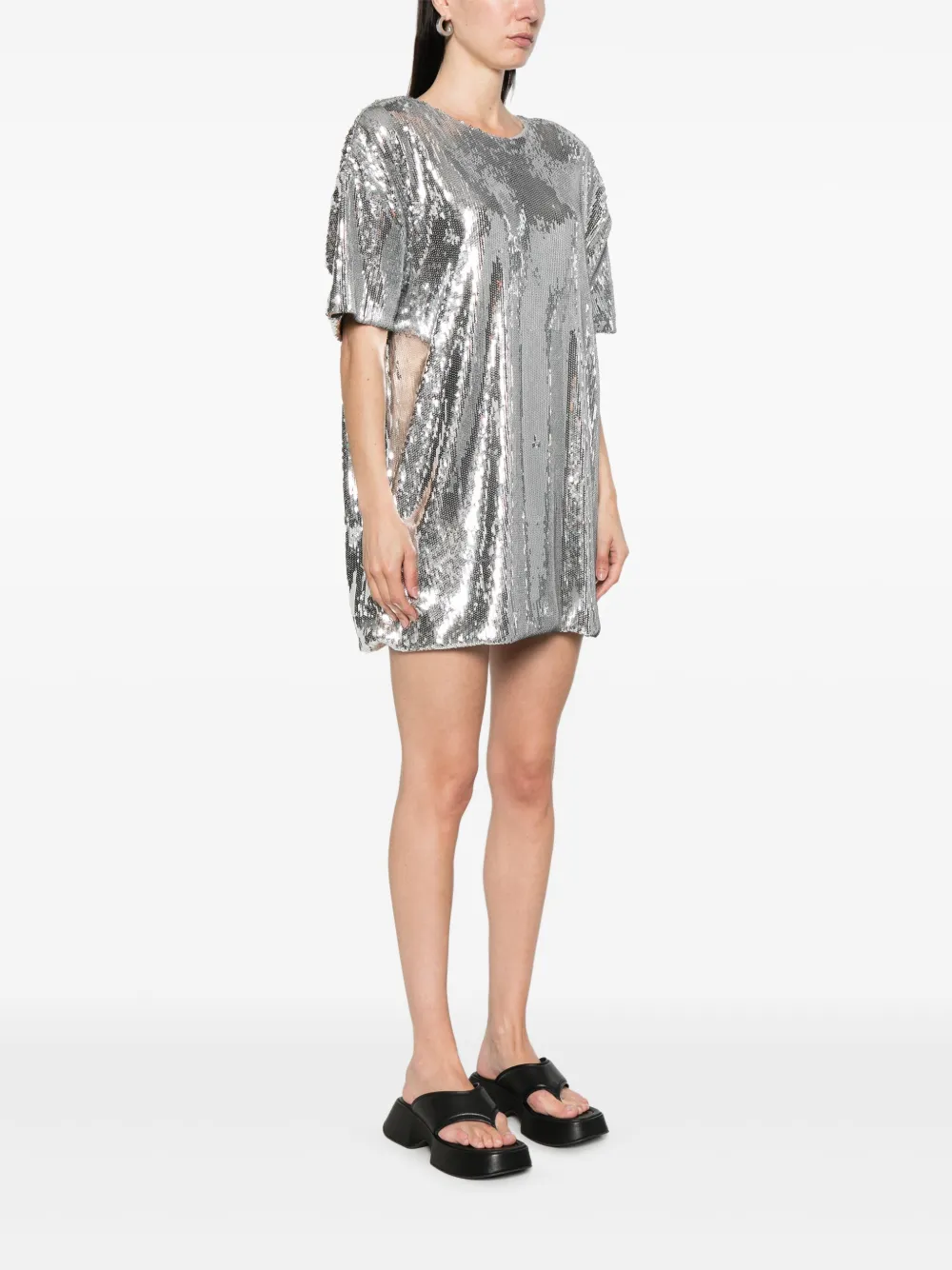 Fiorucci Mini-jurk met pailletten Zilver