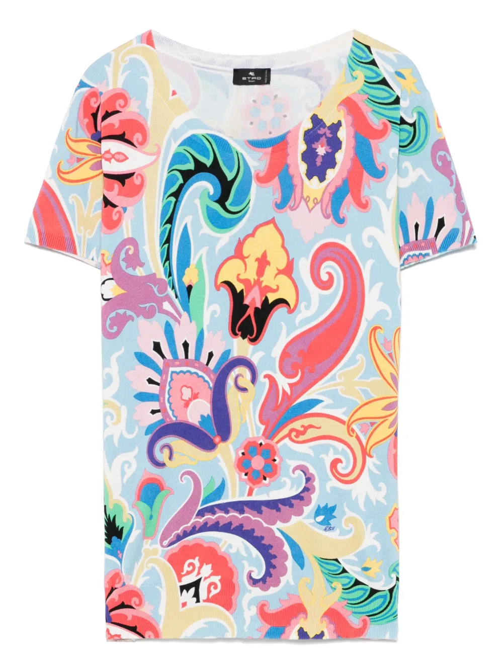 ETRO T-shirt met paisley-print Blauw