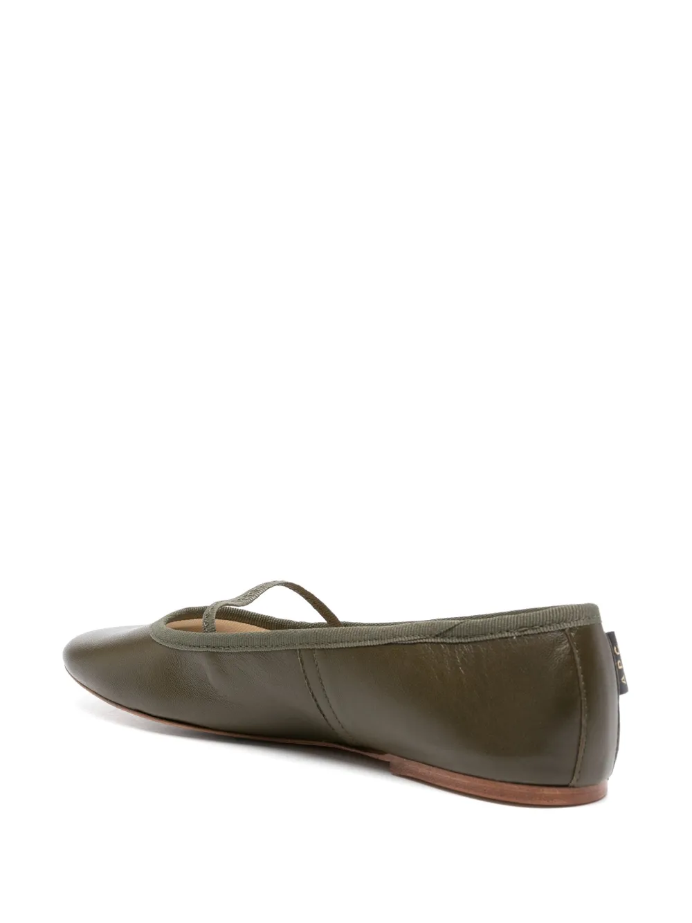 A.P.C. leather ballet flats Groen
