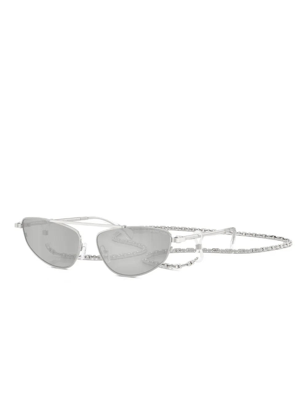 Michael Kors chain-embellished geometric sunglasses Silver Shiny