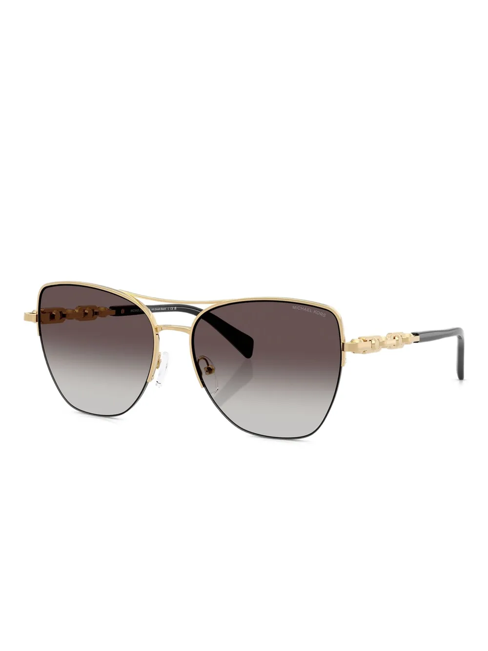 Michael Kors Zonnebril met metalen montuur en schakelketting Goud
