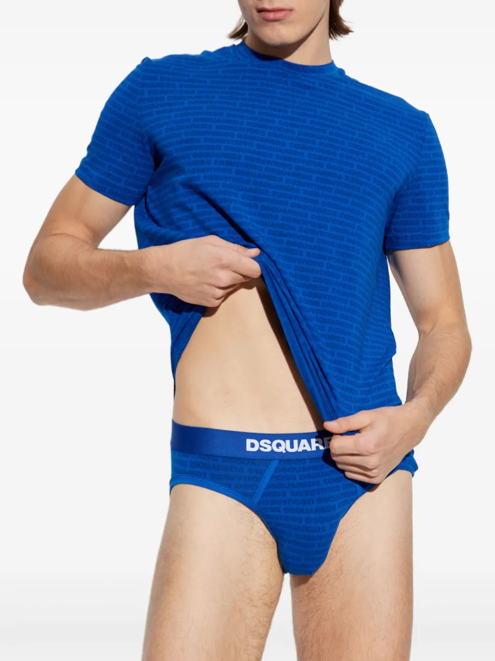 DSQUARED2 T-shirt en boxershorts met logo Blauw