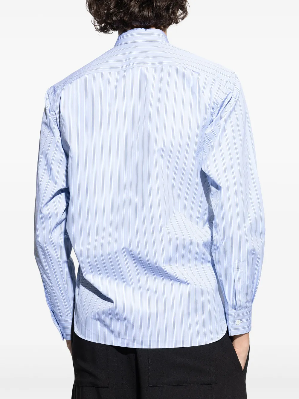 Comme Des Garçons Shirt Overhemd met gesmockt detail Blauw