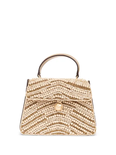 Cult Gaia wood-bead embellished tote bag 