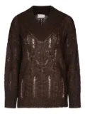 I BLUES V-neck knitted jumper - Brown