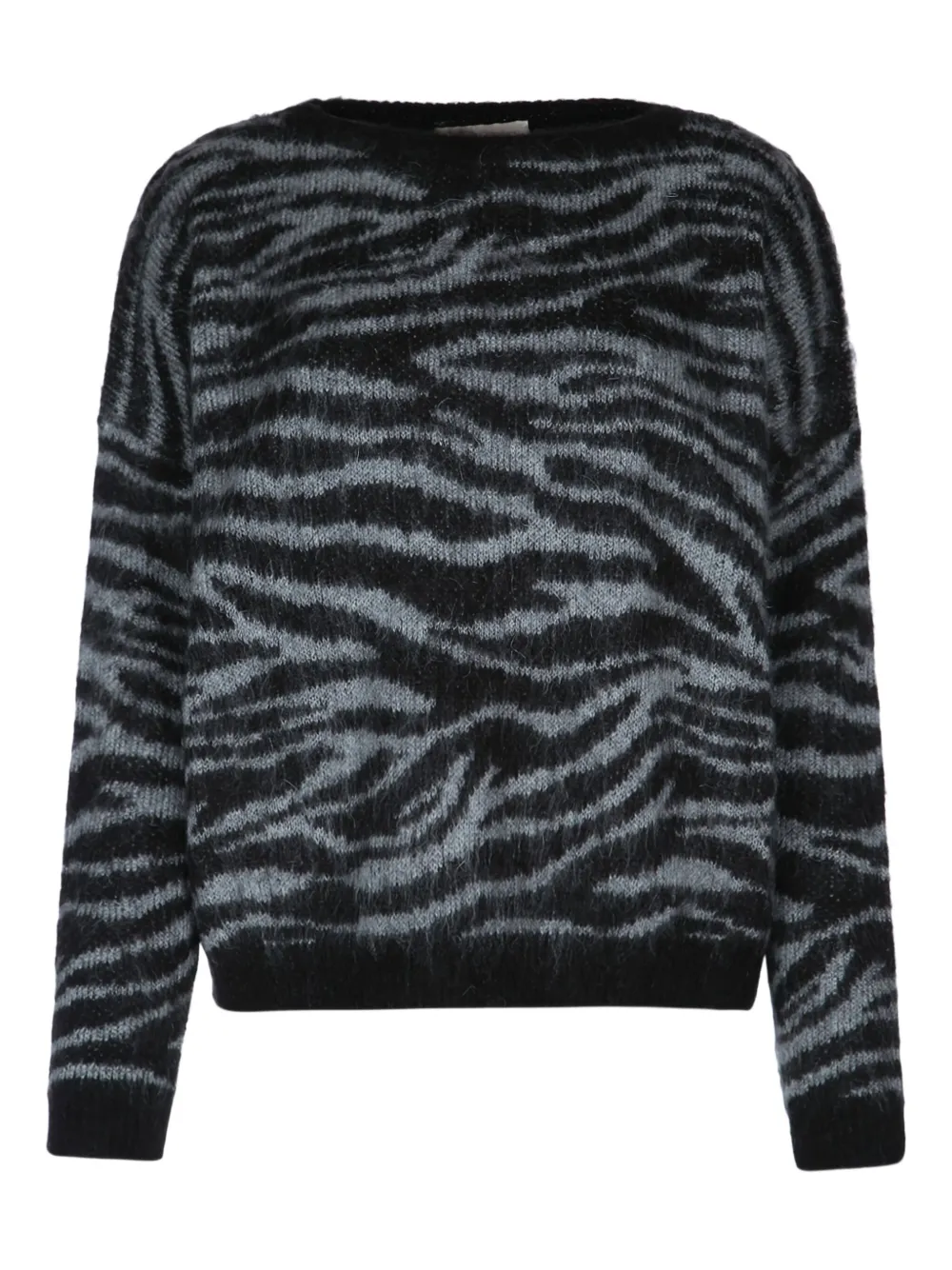 Shop I Blues Zebra-print Knit Jumper In Black