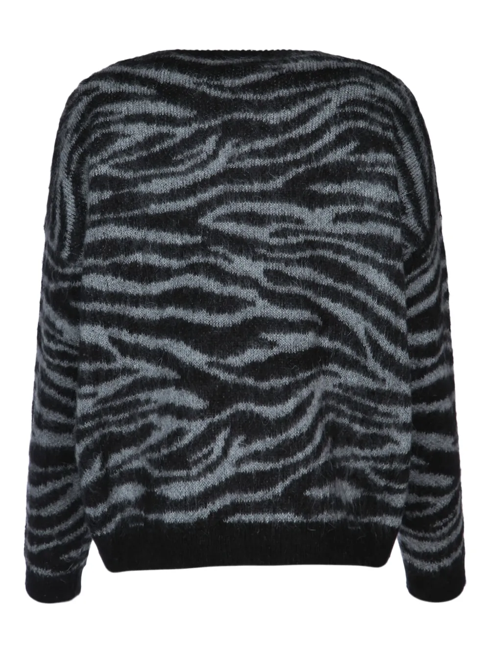 Shop I Blues Zebra-print Knit Jumper In Black