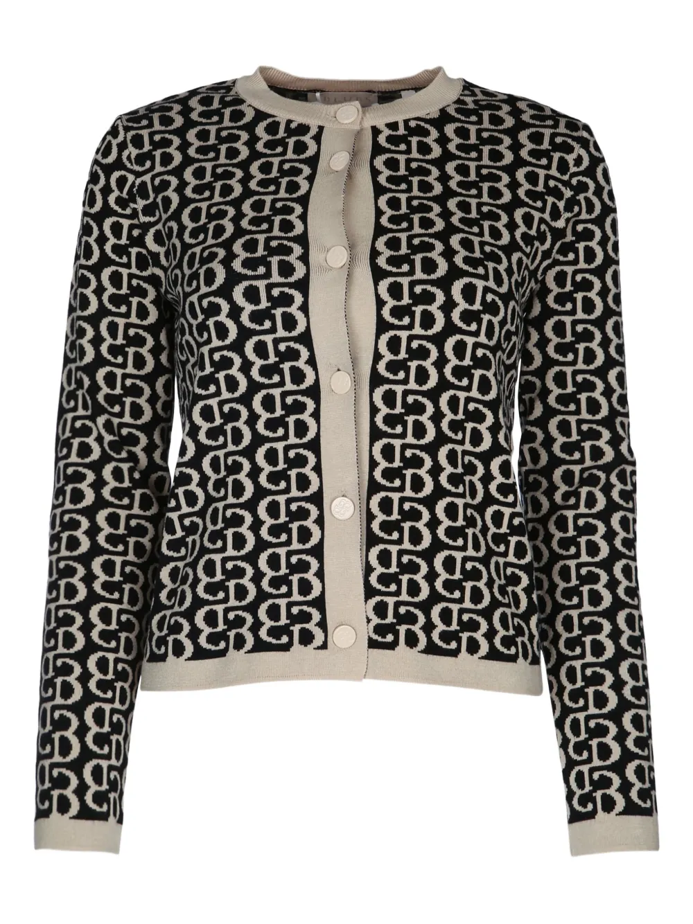 I BLUES monogrammed button-up cardigan | Black | Image 1