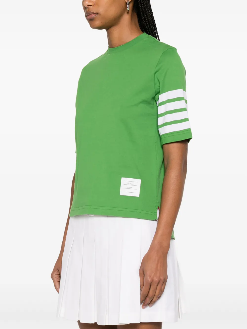 Thom Browne 4 Bar Stripes jersey T-shirt Groen