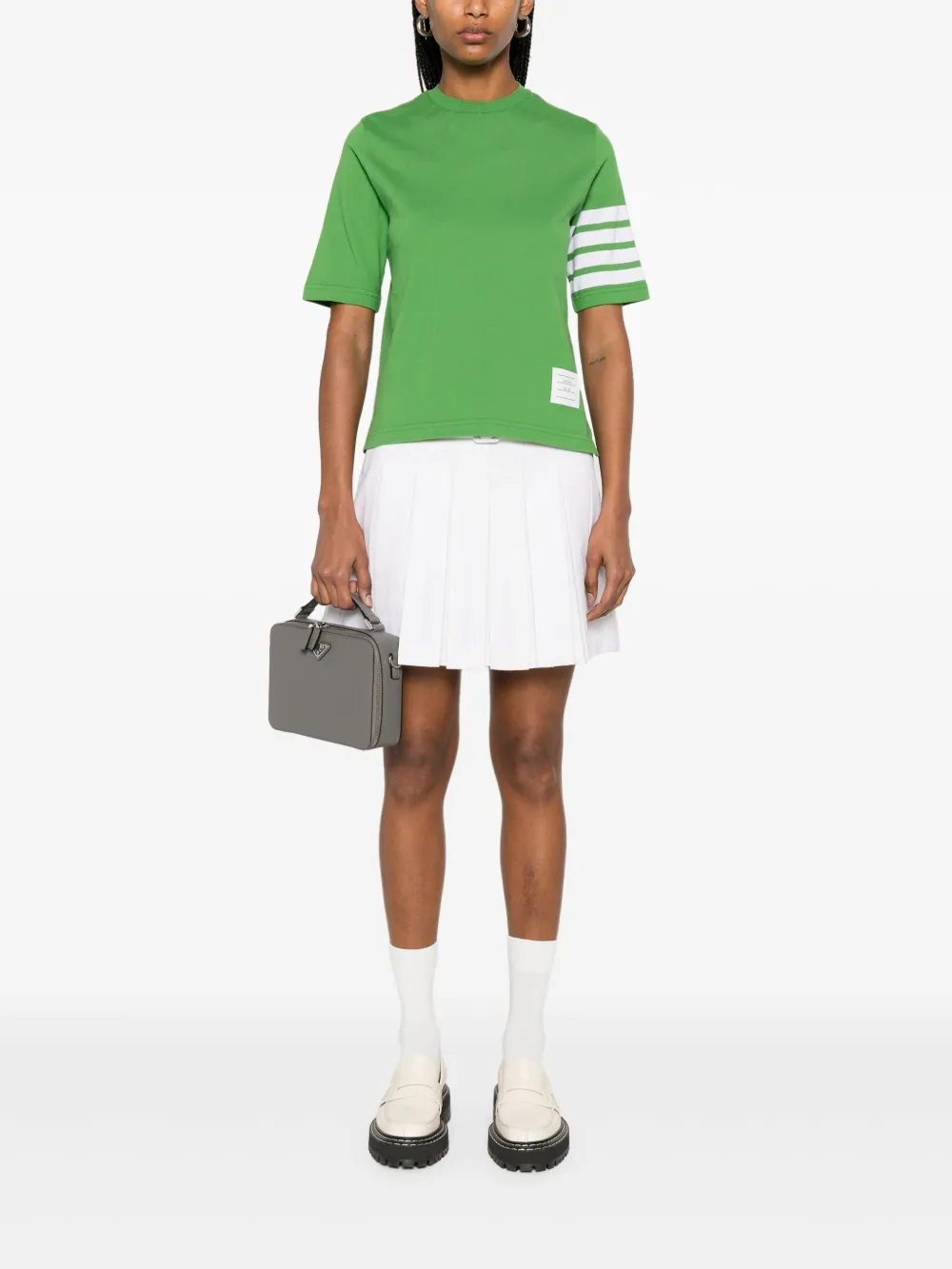 Thom Browne 4 Bar Stripes jersey T-shirt Groen