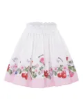 Monnalisa fruit-print pleated skirt - White