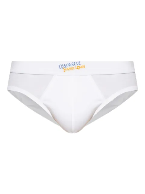 DSQUARED2 로고 자수 화이트 브리프